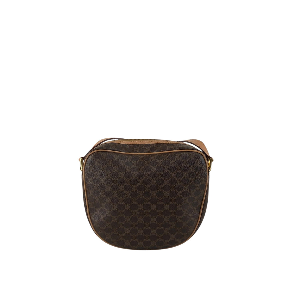 CELINE Macadam Gancini Shoulder bag Brown Vintage ymrfek