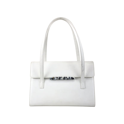 VALENTINO GARAVANI Logo Handbag White Vintage rfwnhz