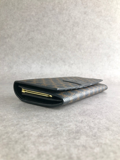CELINE Macadam Blason Long Wallet Black Vintage nvvpfx