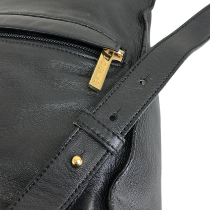 LOEWE Logo Wood Stick PVC Leather Backpack Black Vintage xgp7mj