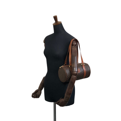 CELINE Macadam Blason Handbag Brown Vintage stij7h