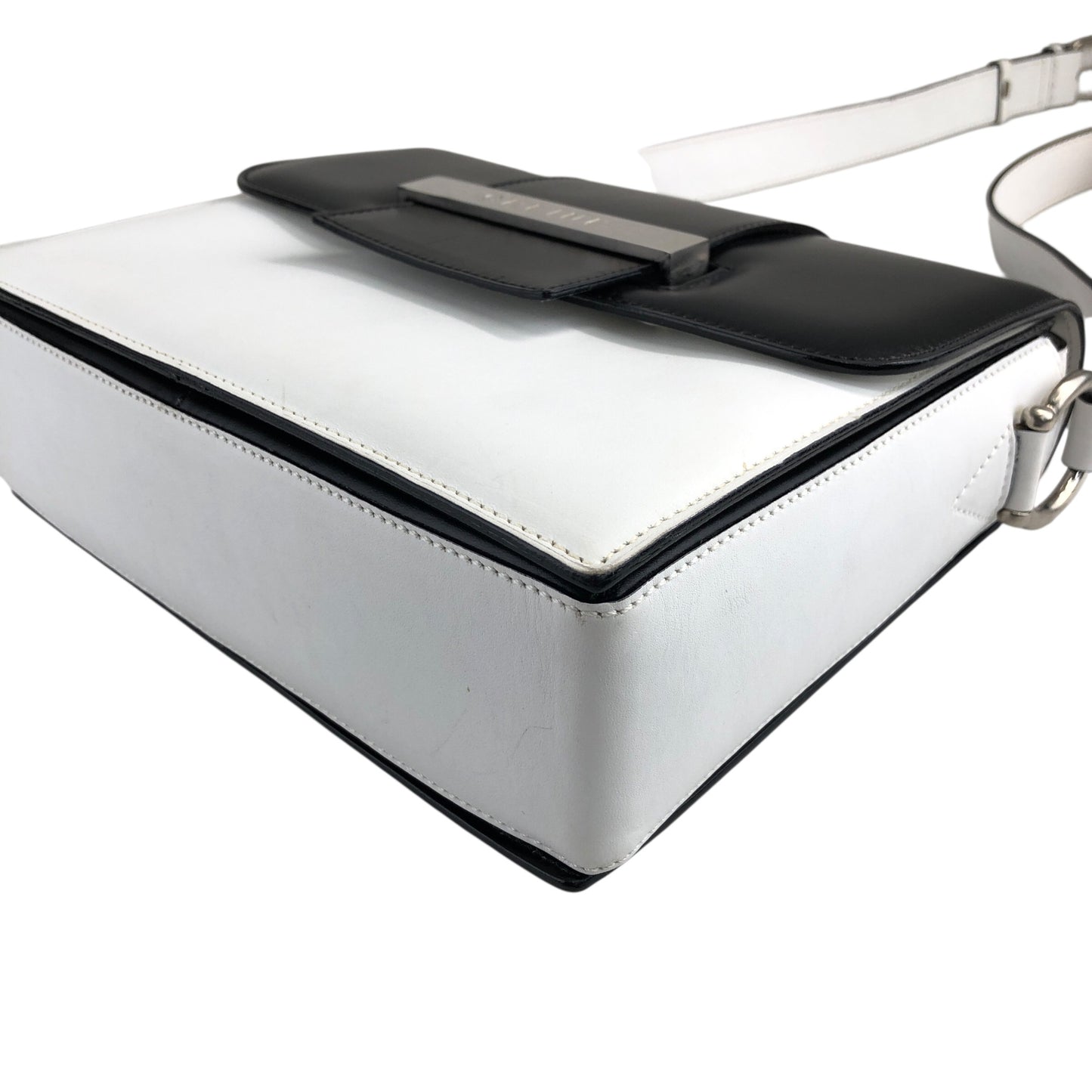 CELINE Shoulder bag White×Black Vintage d2pyg5