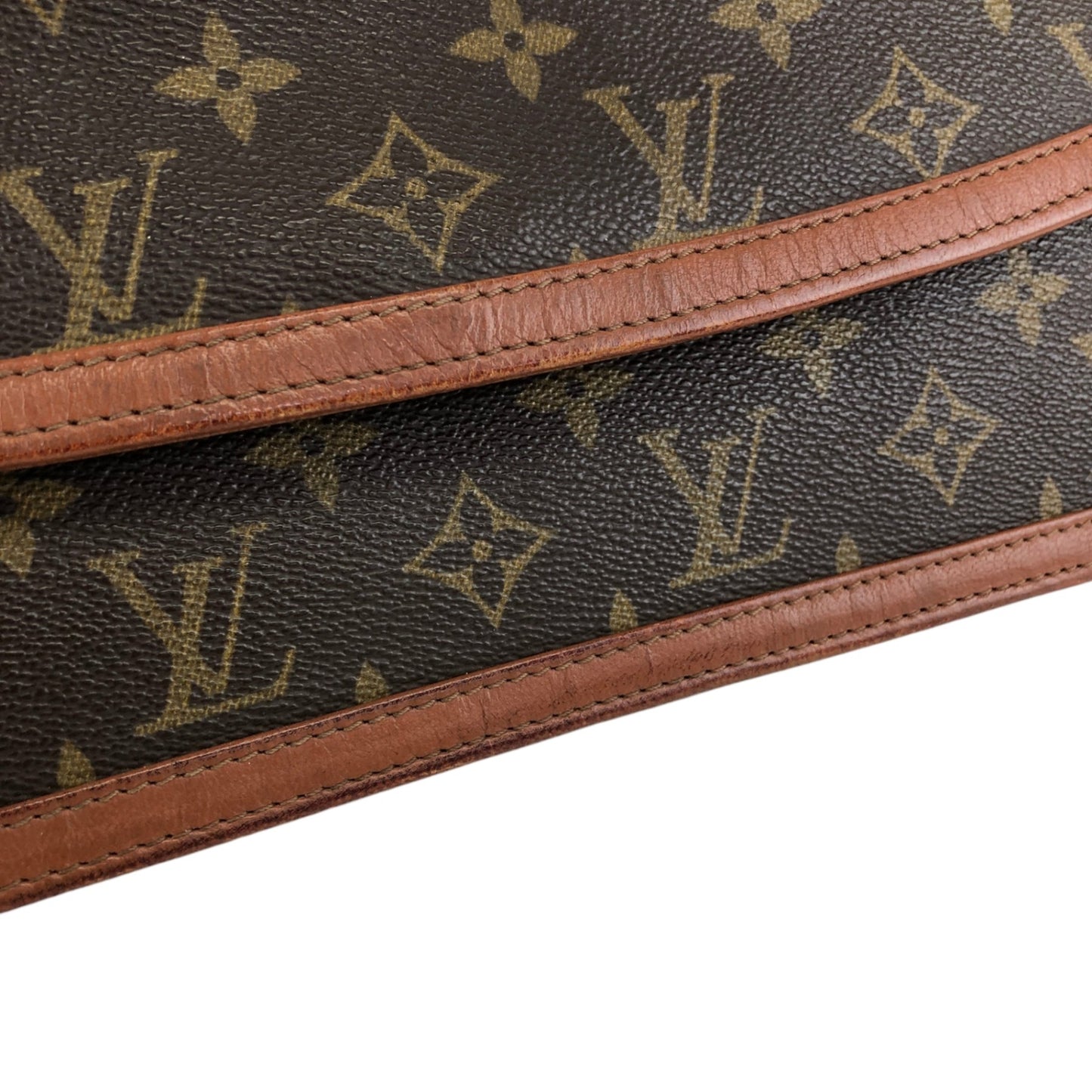 LOUIS VUITTON Monogram Clutch bag Brown Vintage 3pebsa