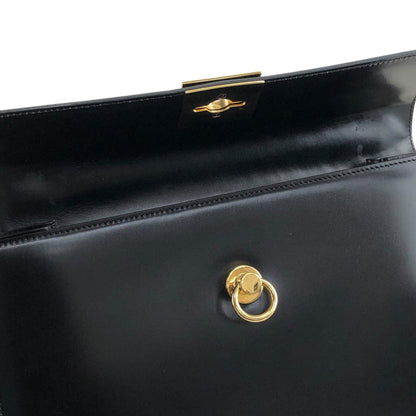 CELINE Gancini Two-way Top Handle Handbag Shoulder bag Black Vintage cjehs7