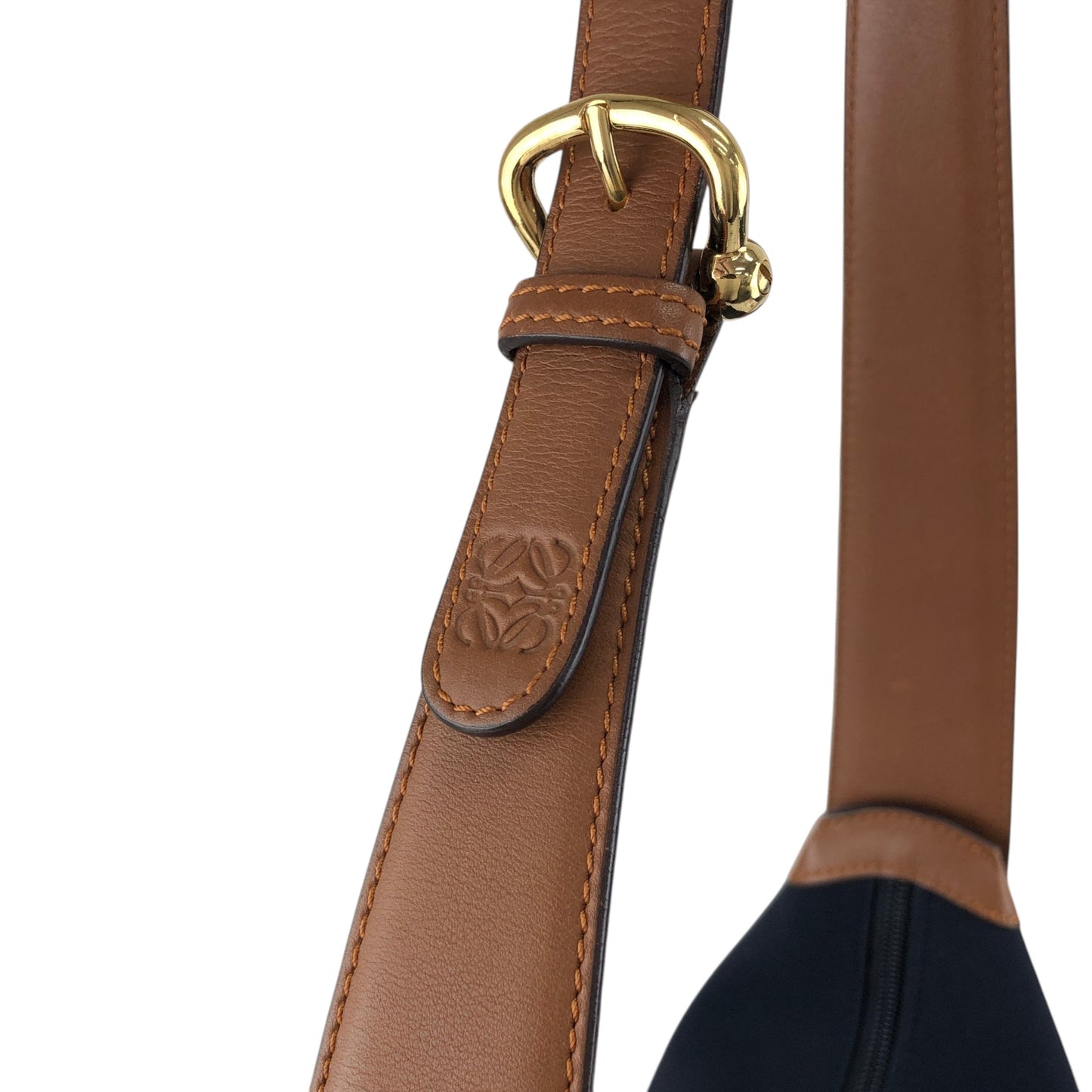 LOEWE Anagram Shoulder bag Navy×Brown Vintage 2ru4te