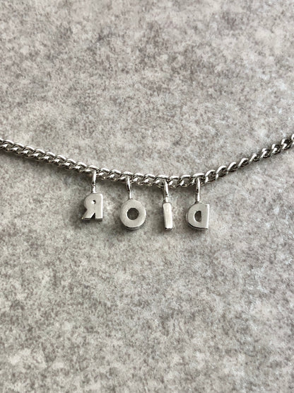 Christian Dior Logo Motif Bracelet Silver Vintage smr3v4