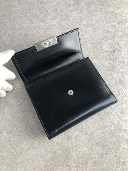 PRADA Logo Folded Wallet Black Vintage j6jr5n