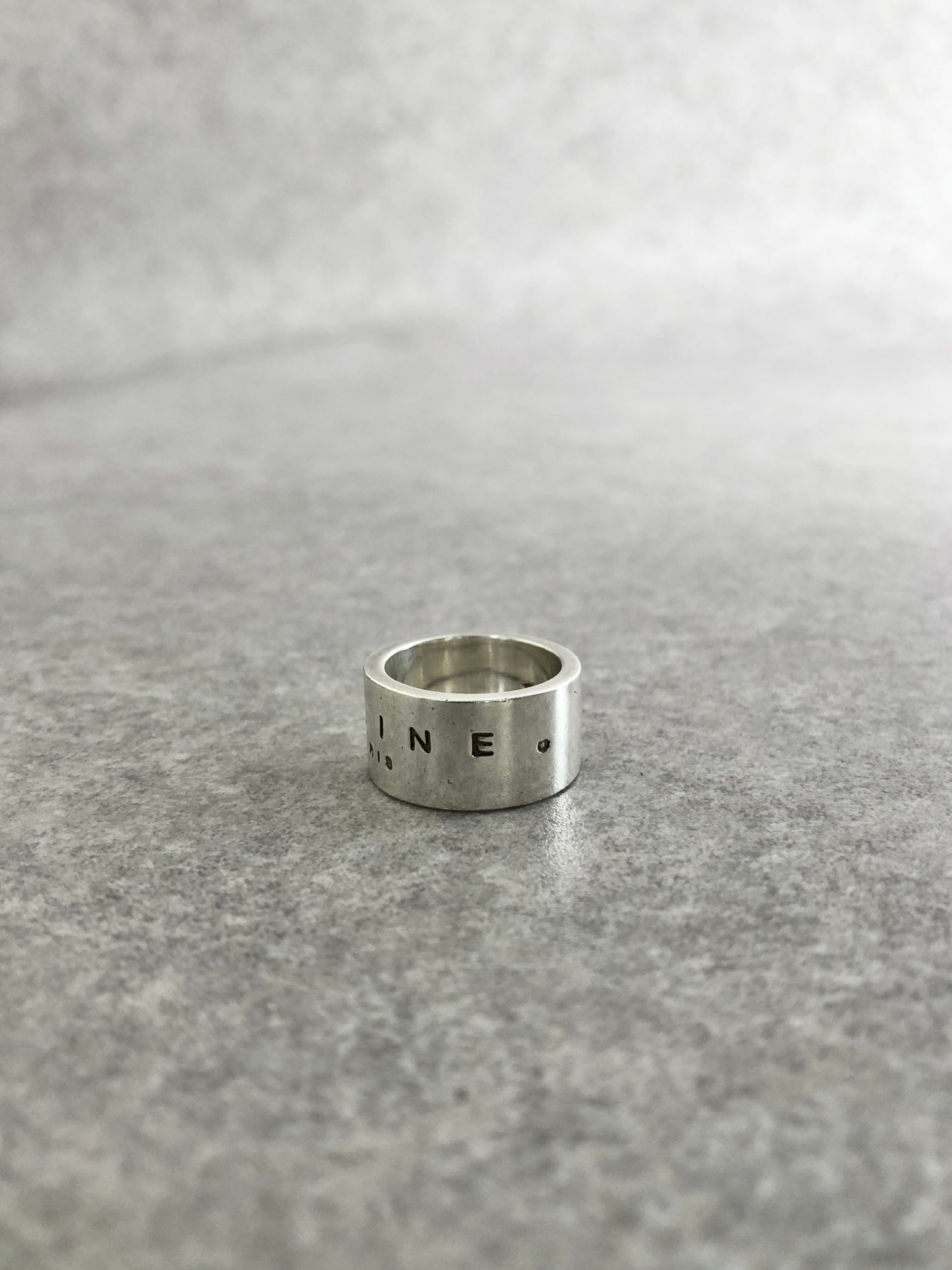 CELINE Logo Ring Silver Vintage ydg286