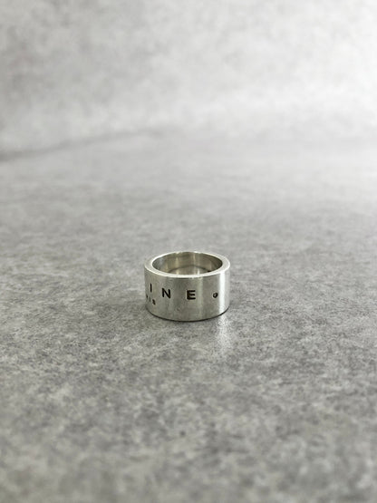 CELINE Logo Ring Silver Vintage ydg286