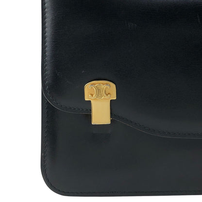 CELINE Triomphe Chain Shoulder bag Black Vintage hd5spn