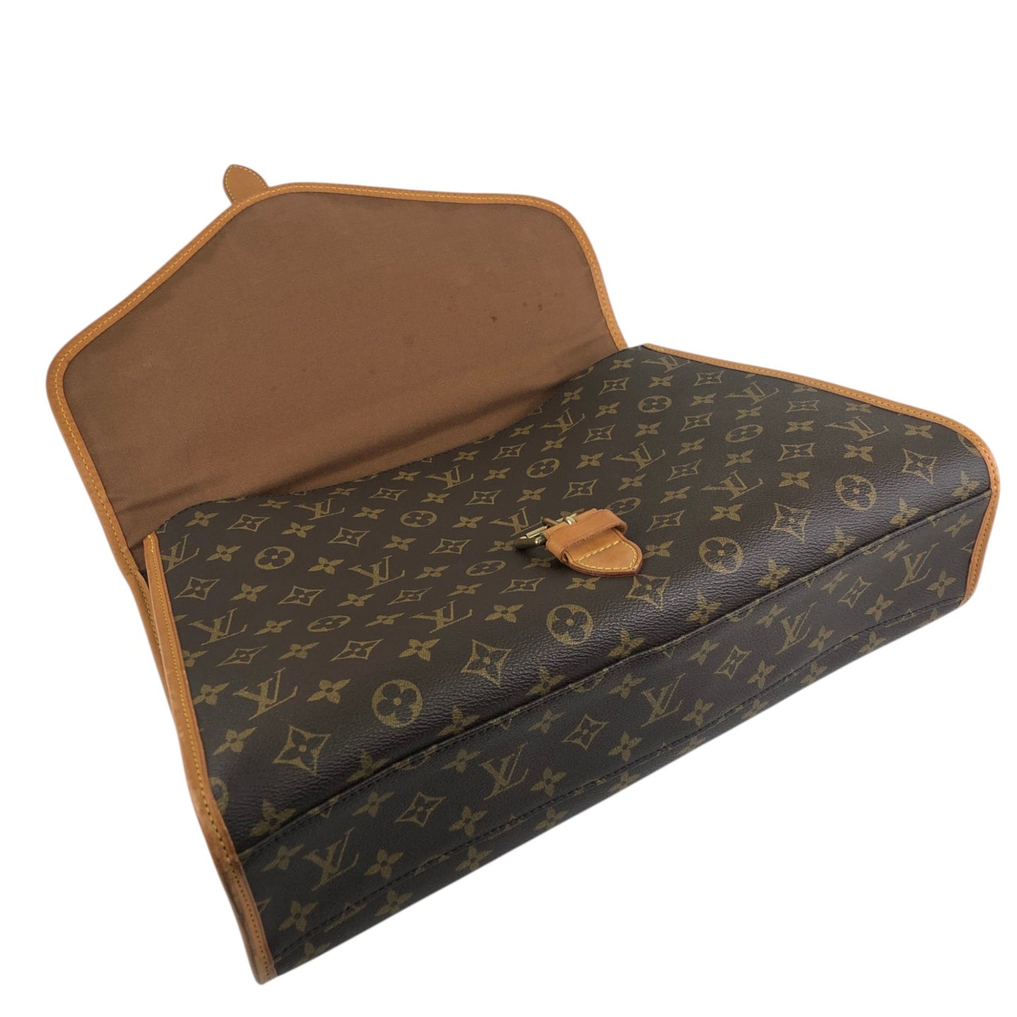 LOUIS VUITTON Monogram Front Buckle Two-way Handbag Shoulder bag Brown Vintage 5id2zj