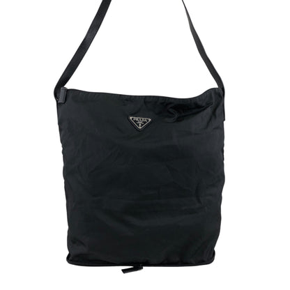 PRADA Triangle Logo Shoulder bag Black Vintage s733w2