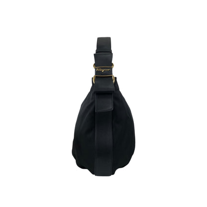 Salvatore Ferragamo Vala Ribbon Shoulder bag Hobobag Black Vintage ayh78w