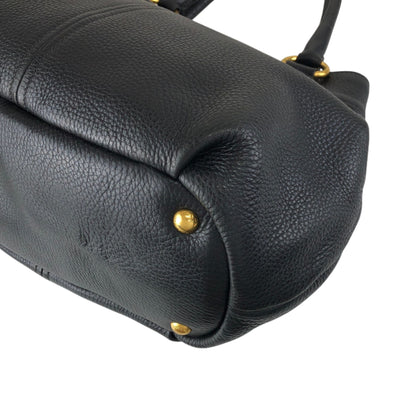 PRADA Logo Two-way Handbag Shoulder bag Black Vintage g864hh