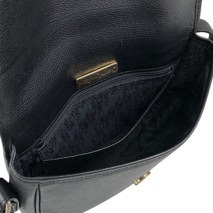 Yves Saint Laurent YSL Logo Flap Shoulder bag Black Vintage hrxn3f