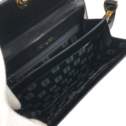 Yves Saint Laurent YSL Logo Handbag Shoulder bag Black Vintage 5nbvi3