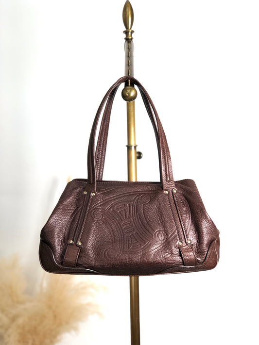 CELINE Blason Totebag Brown Vintage 7dzt2e