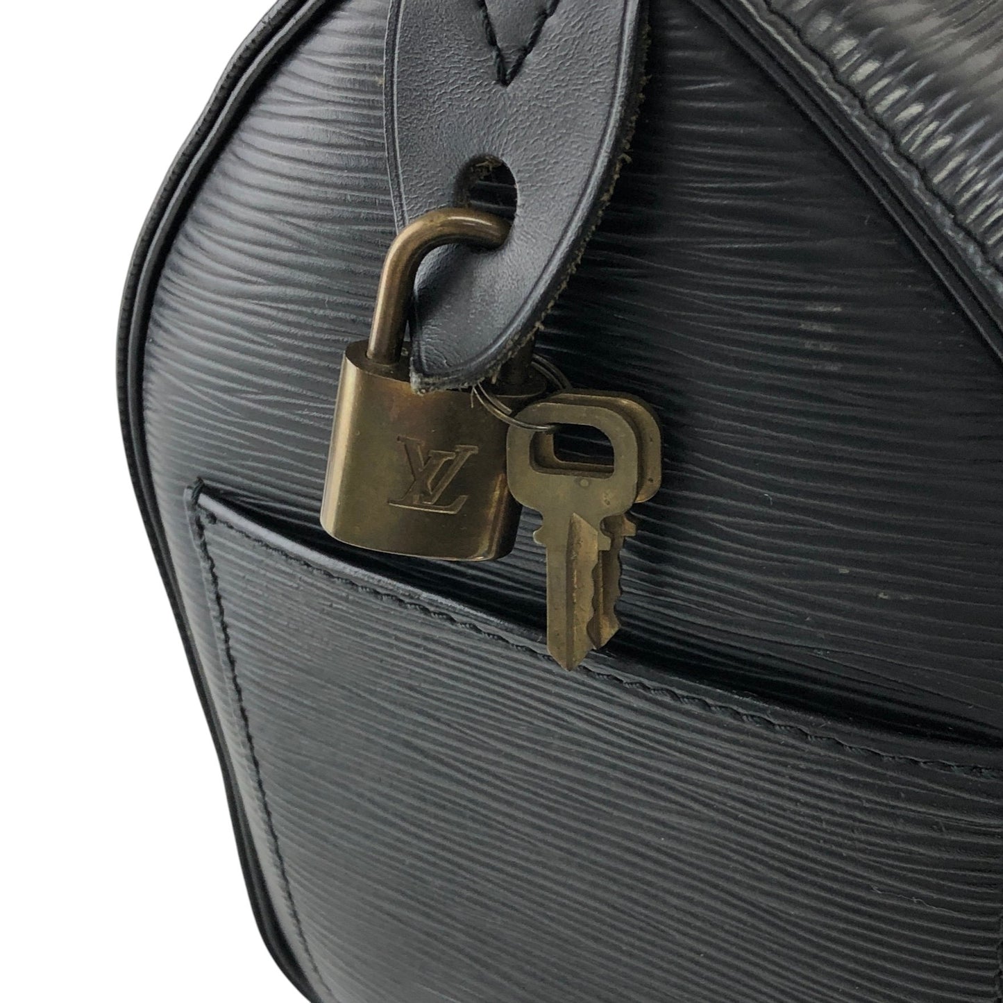 LOUIS VUITTON Epi Small Boston bag Handbag Black Vintage abz8nz