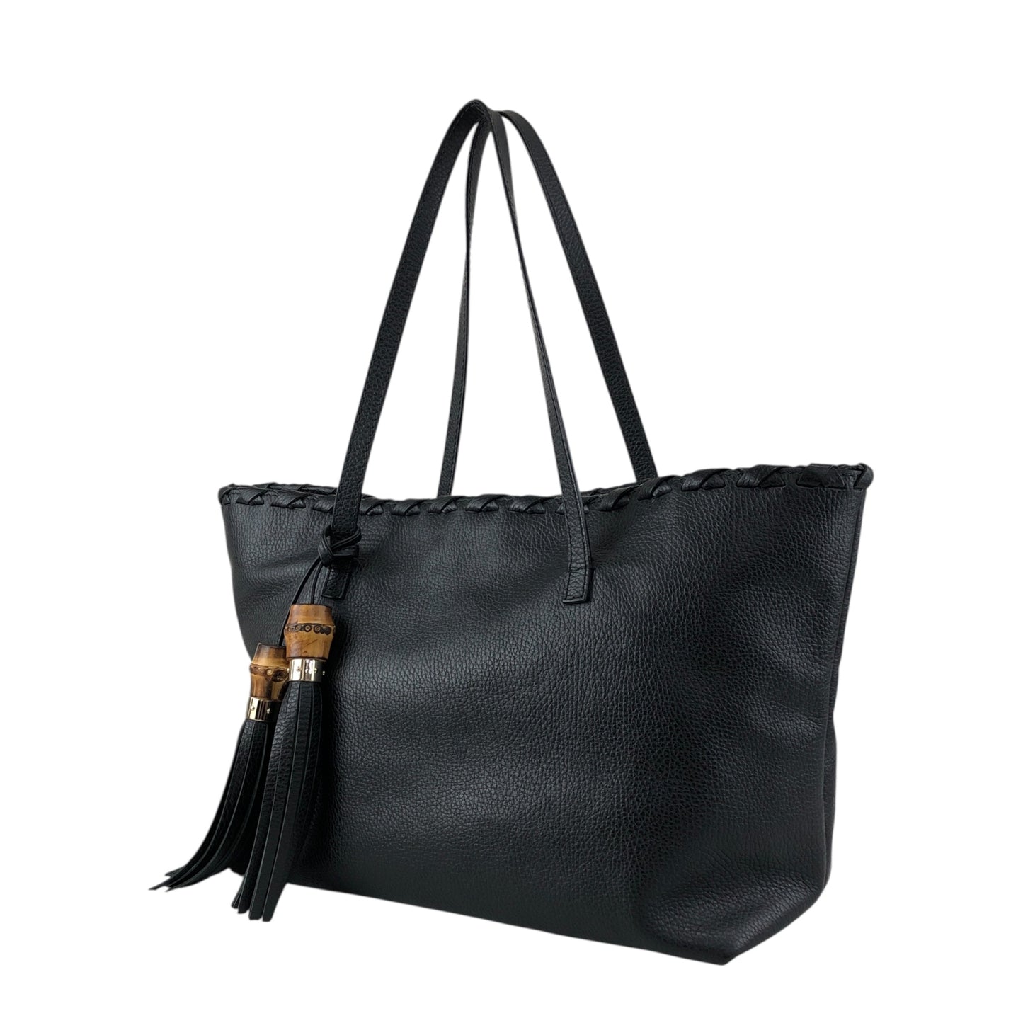 GUCCI Bamboo Totebag Black Vintage 5j436w