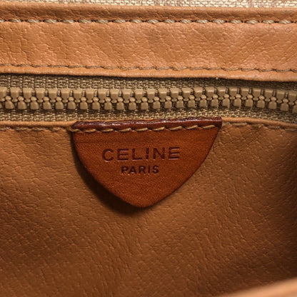 CELINE Macadam Horseshoe Small Shoulder bag Beige Vintage myw6bv