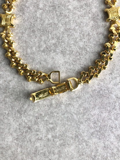 CELINE Blason Bracelet Gold Vintage 7nsywr