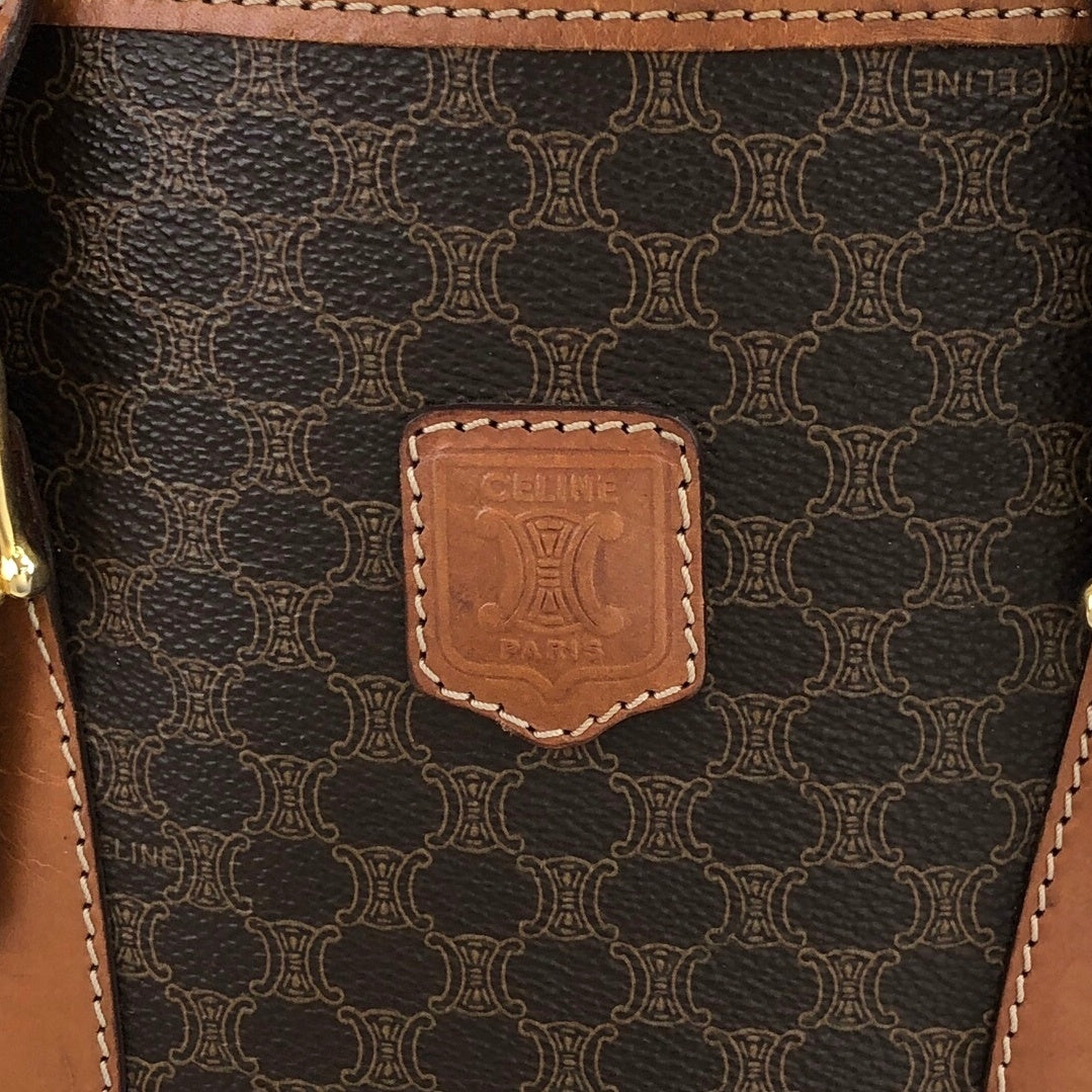 CELINE Macadam  Blason Handbag Totebag Brown Vintage 6gr8j7
