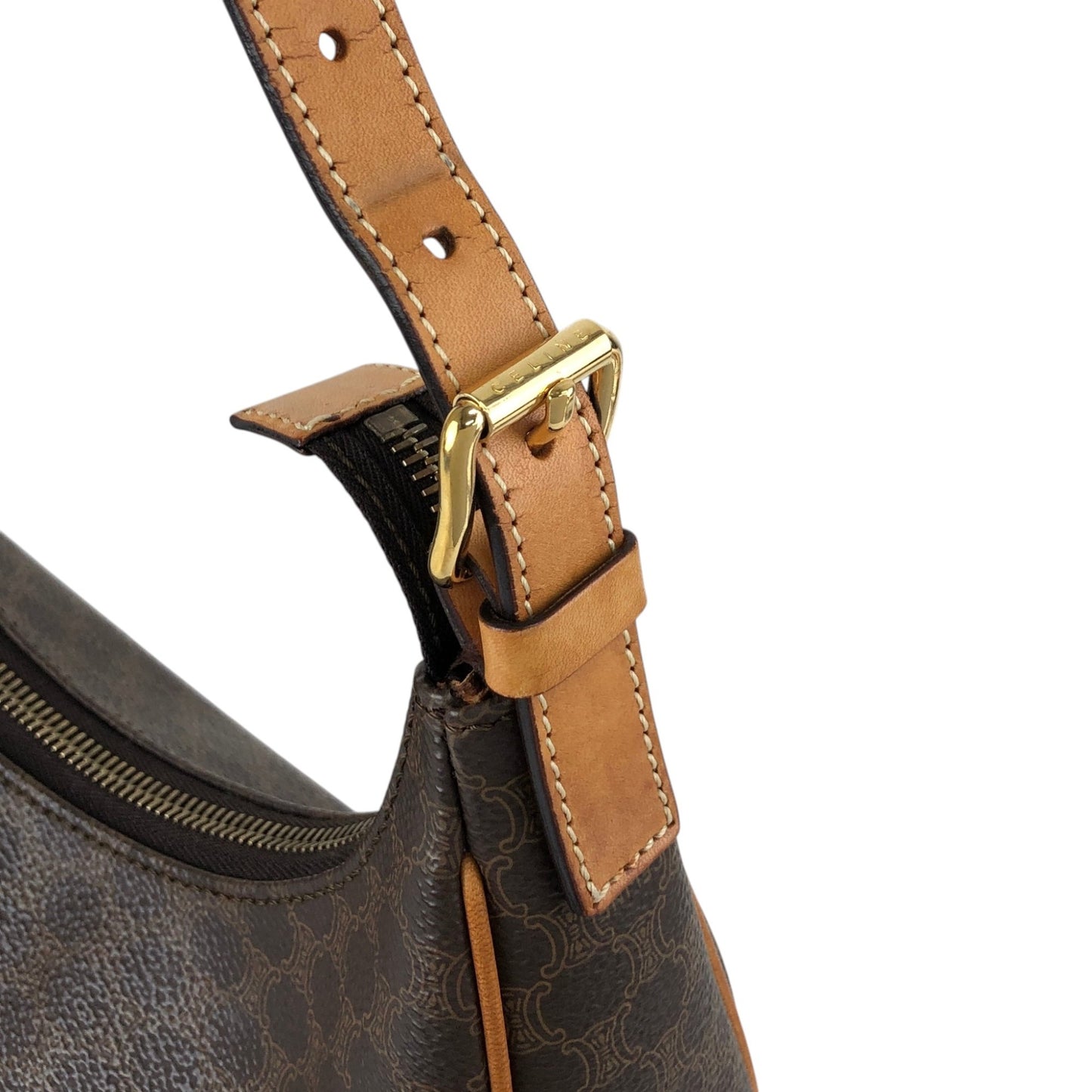 CELINE Macadam Shoulder bag Hobobag Brown Vintage w5cp57