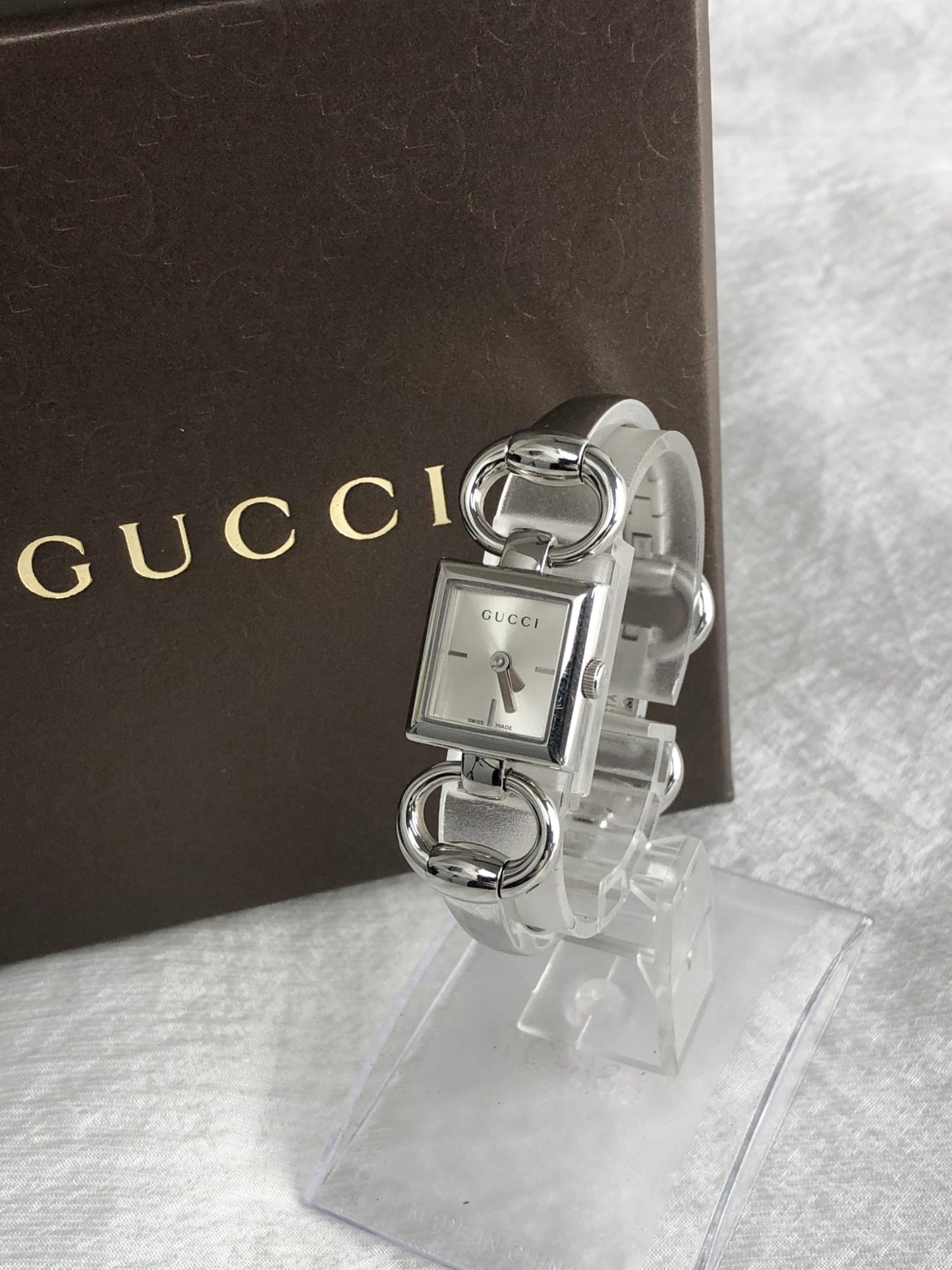GUCCI Logo Watch Silver 120 Vintage j3uxrw