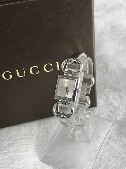 GUCCI Logo Watch Silver 120 Vintage j3uxrw
