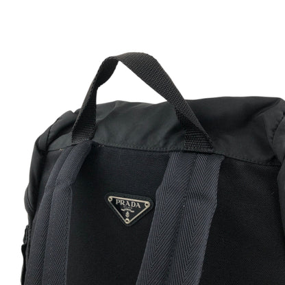 PRADA Tessuto Triangle Logo Backpack Black Vintage 6bctx4