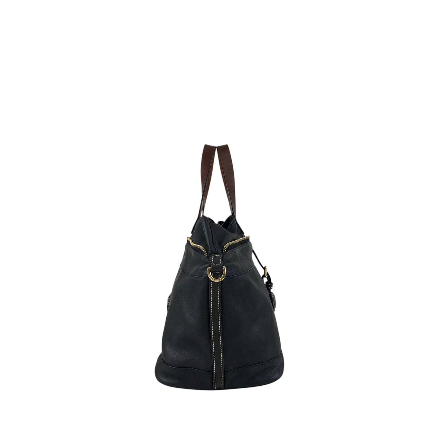 LOEWE Logo Front Buckle Two-way Handbag Shoulder bag Black Vintage pszdm6