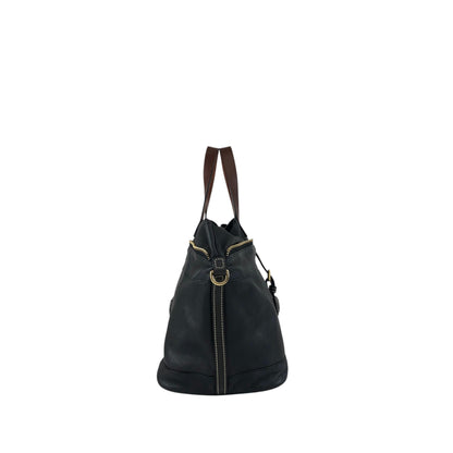 LOEWE Logo Front Buckle Two-way Handbag Shoulder bag Black Vintage pszdm6