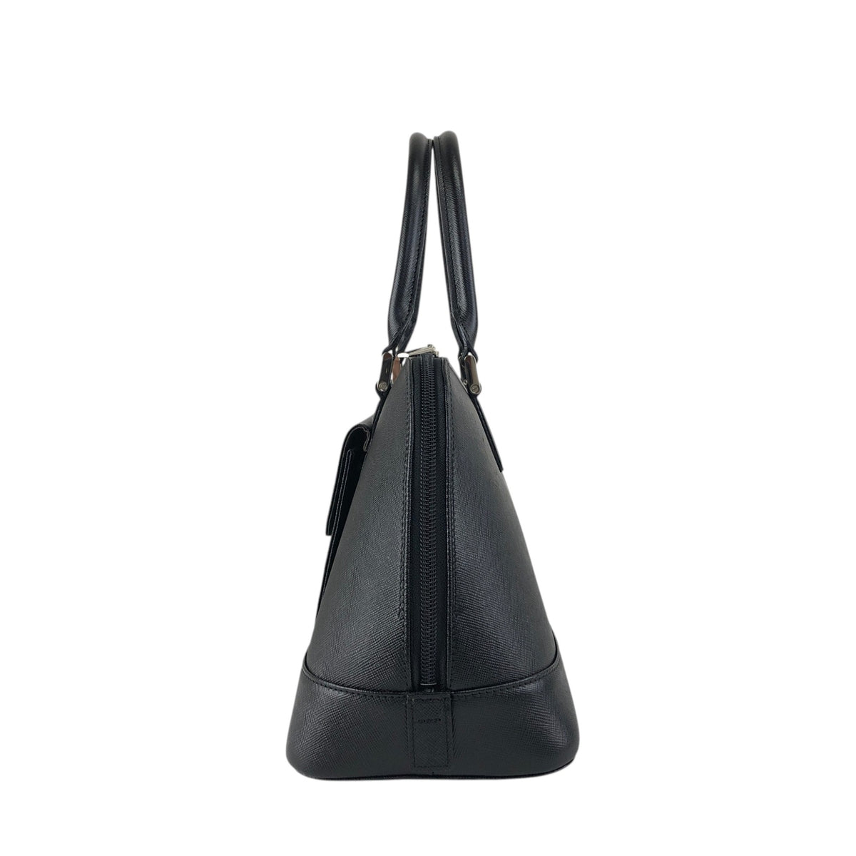 BURBERRY Logo Front Pocket Handbag Black Vintage rvwki4