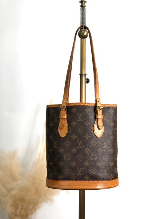 LOUIS VUITTON Monogram Handbag Brown M42238 Vintage wxysxm