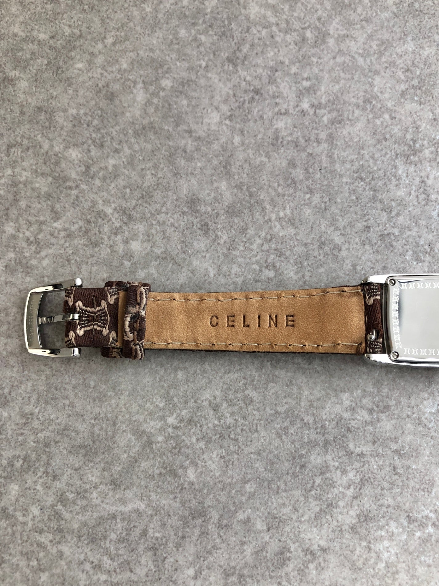 CELINE Macadam Blason Watch Brown Vintage mhphxp