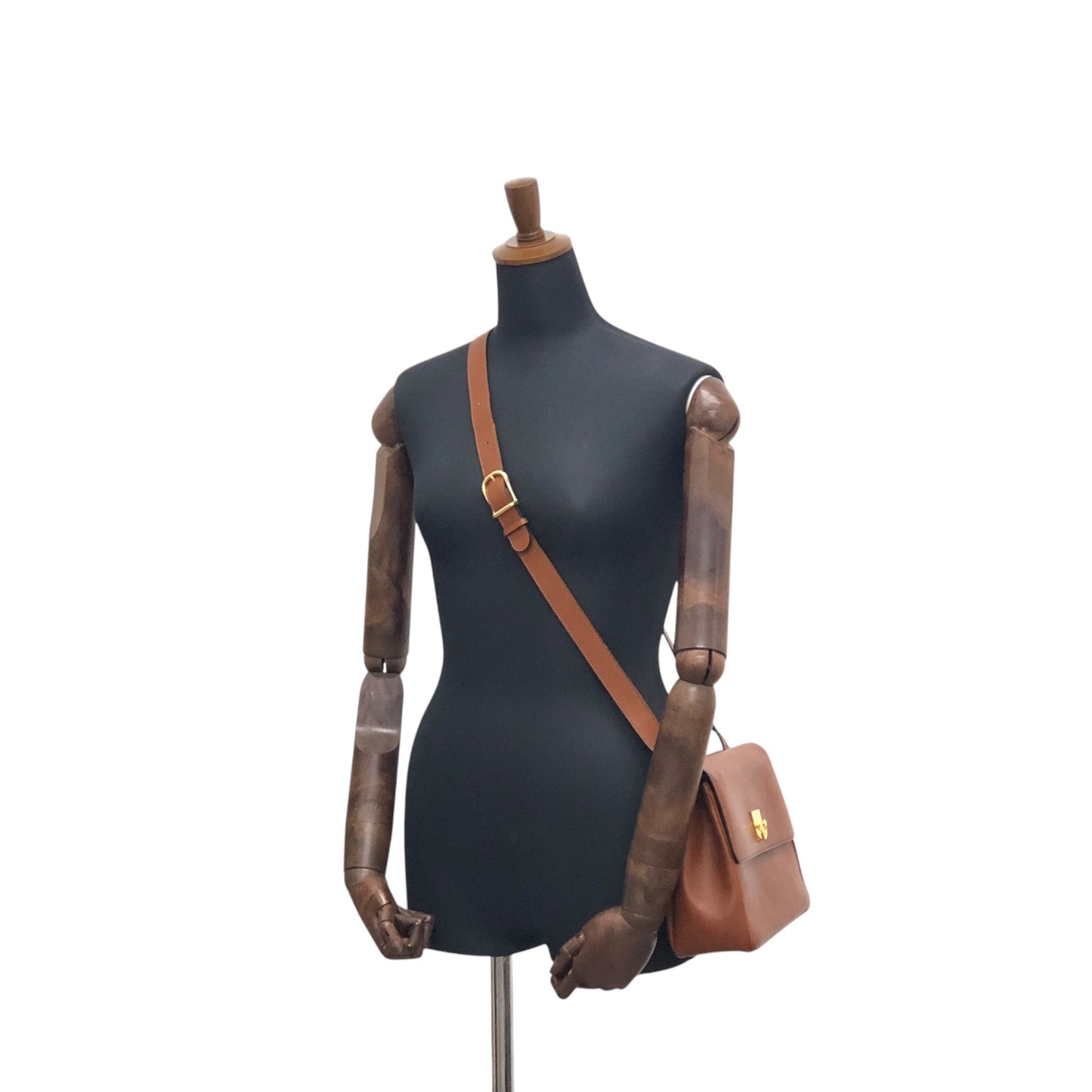 CELINE Gancini Flap Shoulder bag Brown Vintage jx5pxb