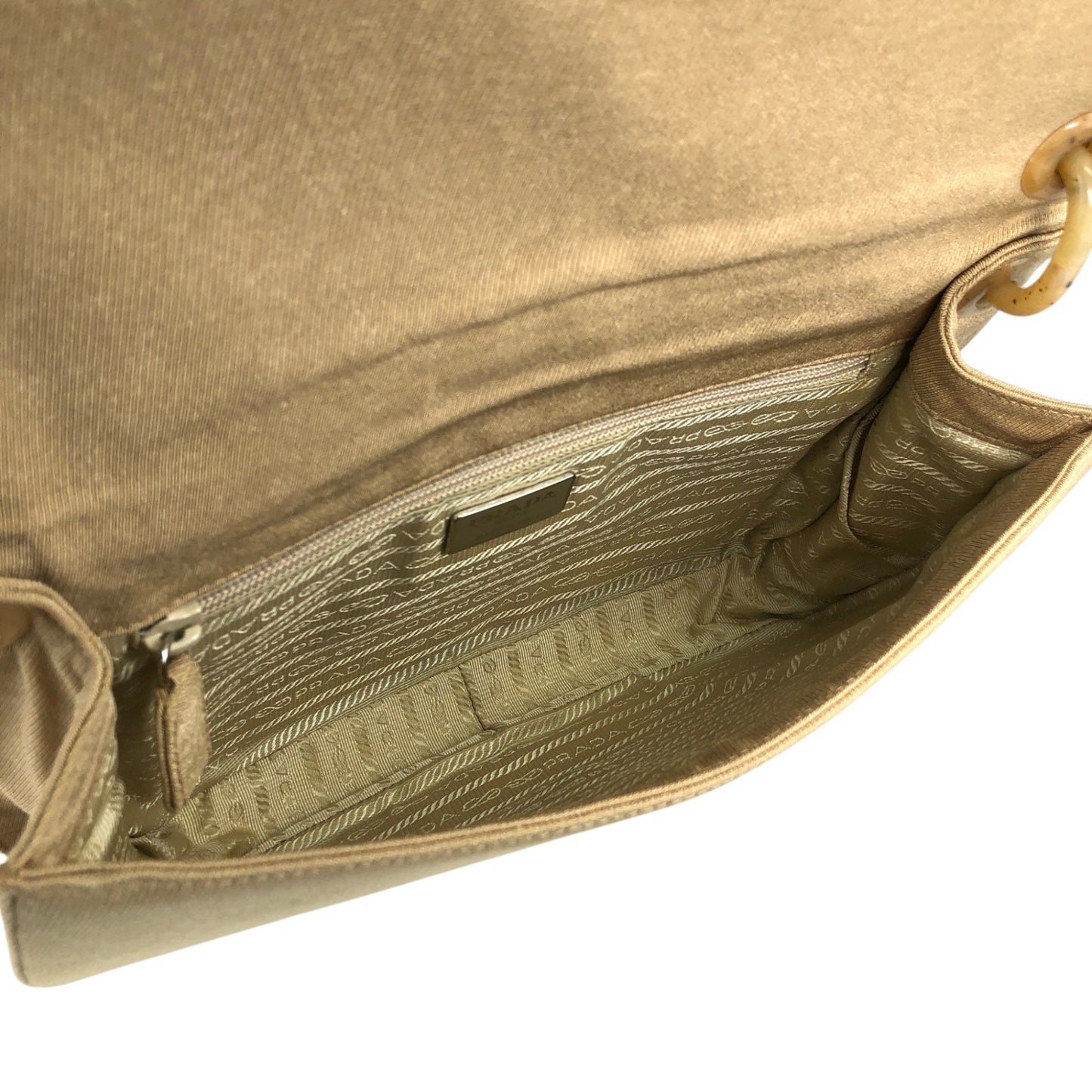 PRADA Triangle Logo Shoulder bag Beige Vintage jhervy