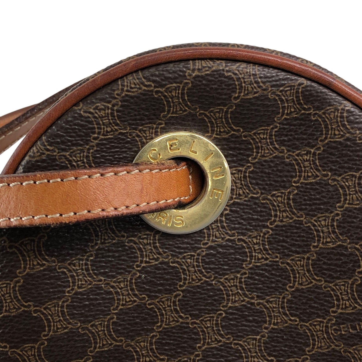 CELINE Macadam Shoulder bag Brown Vintage zhsca6