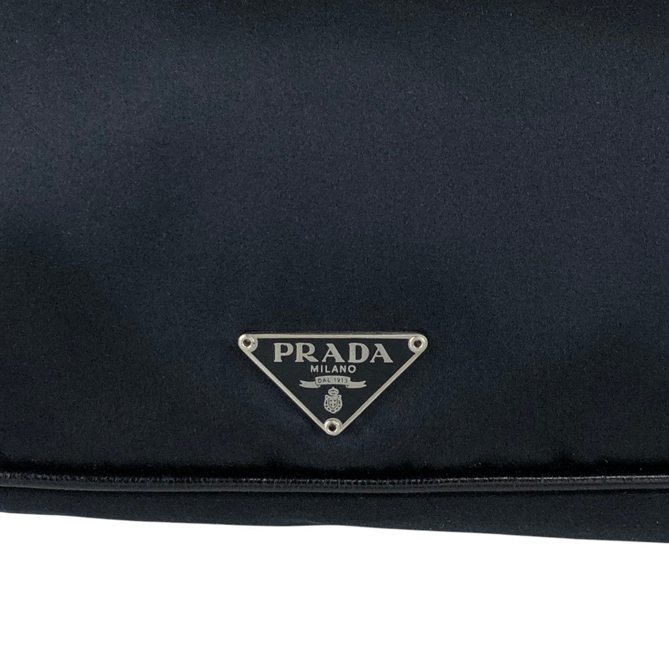 PRADA Tessuto Triangle Logo Small Handbag Black Vintage mygrbb