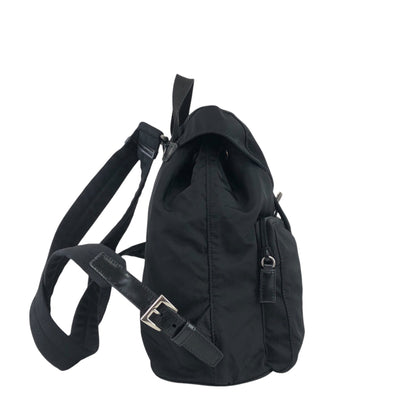PRADA Triangle Logo Double Pocket Backpack Black Vintage u4u7vk