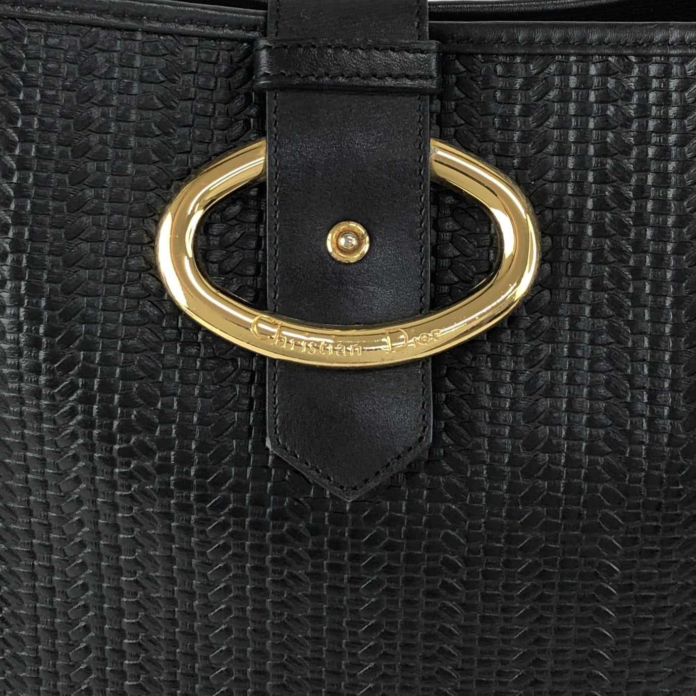 Christian Dior Logo Shoulder bag Black Vintage ysncmj