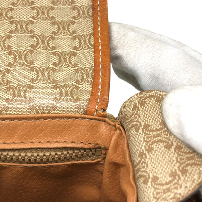 CELINE Macadam Horseshoe Small Shoulder bag Beige Vintage myw6bv