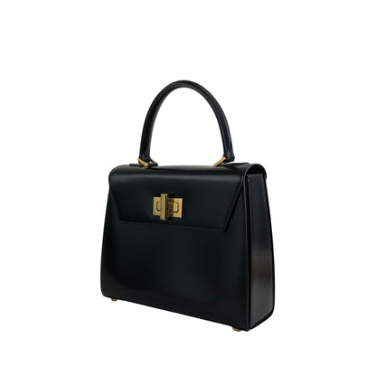 CELINE Turn Lock Two-way Handbag Shoulder bag Black Vintage aerfah