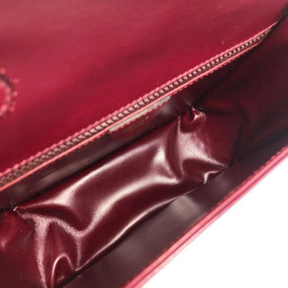 CELINE 掛鎖皮革斜背包 波爾多紅 復古 28epaz 
