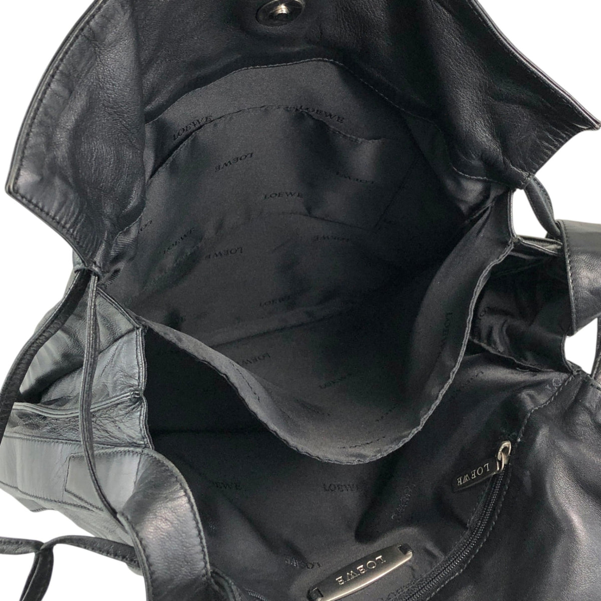 LOEWE Anagram Drawstring Shoulder bag Black Vintage zbxjy7