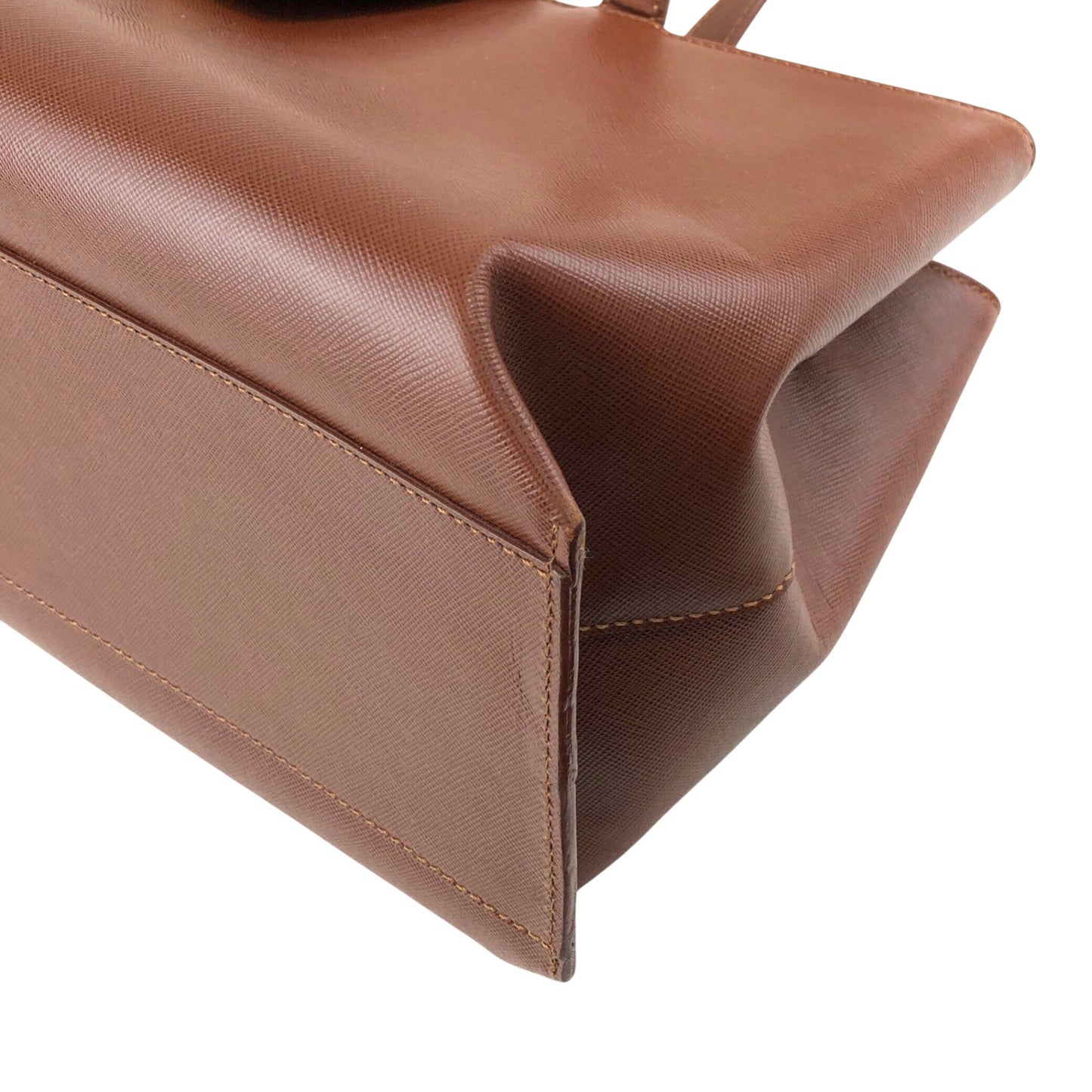 BURBERRY Flap Handbag Brown Vintage 3ex85e