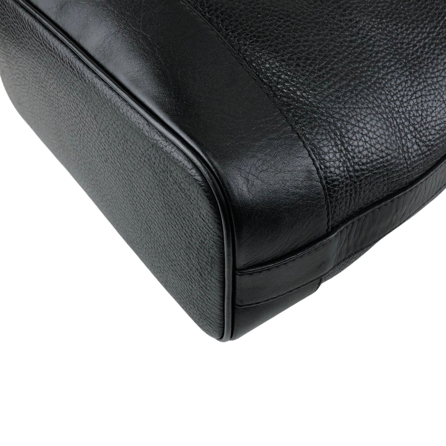 CELINE Blason Drawstring Shoulder bag Black Vintage rzrkng