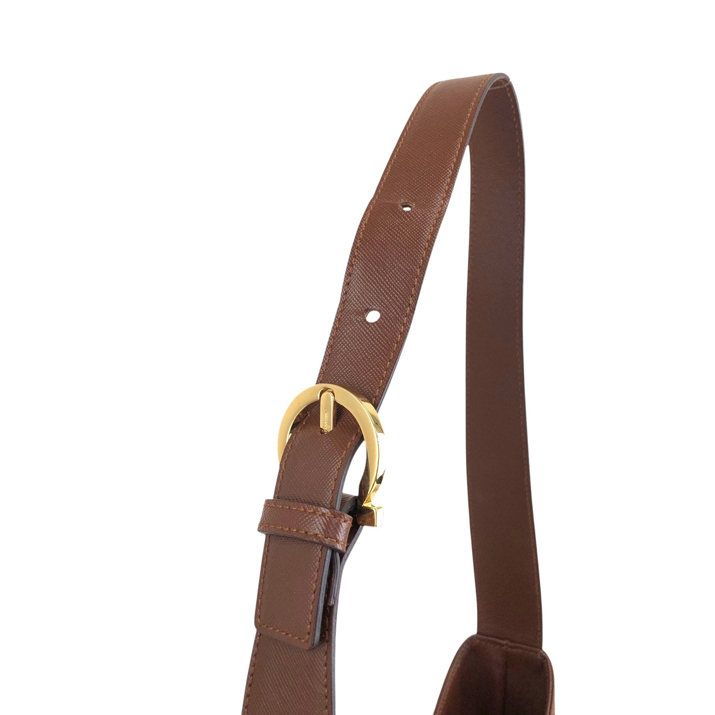 Salvatore Ferragamo Gancini Shoulder bag Brown Vintage xfdst7