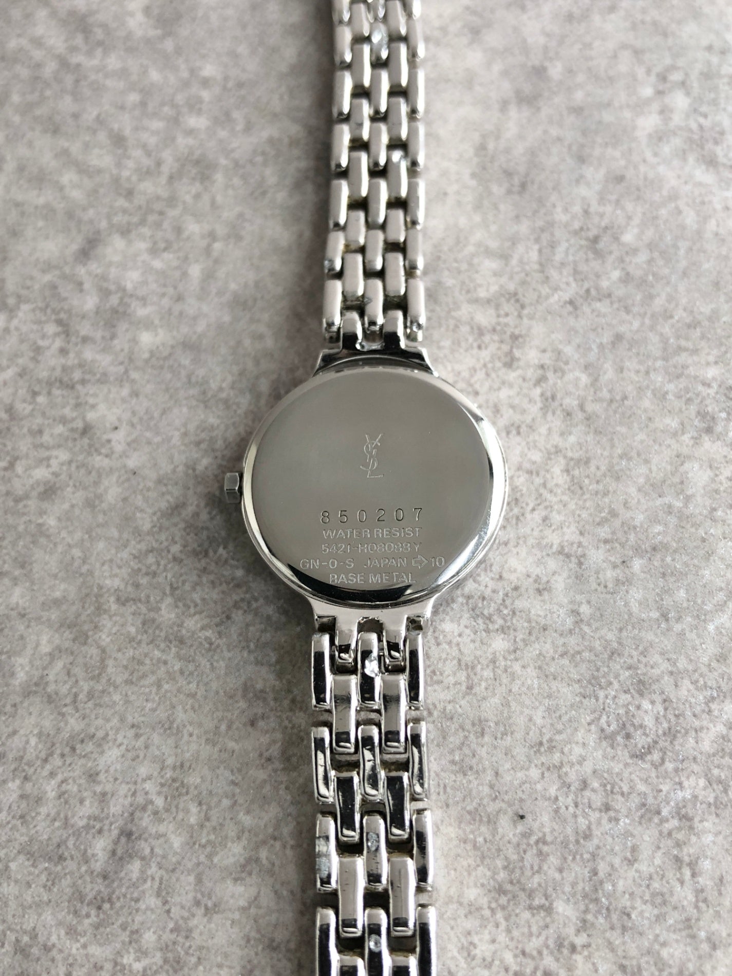 Yves Saint Laurent YSL Logo Watch Silver Vintage 6nipf7