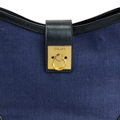 CELINE Gancini Shoulder bag Navy Vintage nnpwss